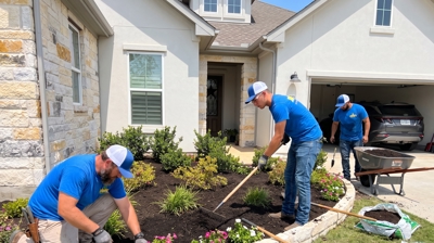 Landscaping contractor by Heroes Lawn Care in Cedar Park, TX